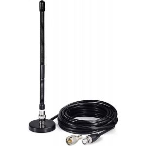 Cb Radio Antenne Soft Whip Base Magnétique Bnc Pl259 Connector Antenne Câble 3Meter/9.84Ft Compatible Avec Cobra Midland Uniden Maxon President Portable Handheld Radio Voiture Scanner Mobile - Neuf