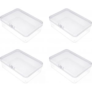 10,2 X 7,2 X 2,5 Cm,4 Bo&icirc;tes De Rangement Pour Cartes &Agrave; Jouer,Petite Bo&icirc;te De Rangement En Plastique Transparent Pour Cartes &Agrave; Collectionner,Cartes De Sport,Cartes De Poker,Cartes De Jeu De - Neuf
