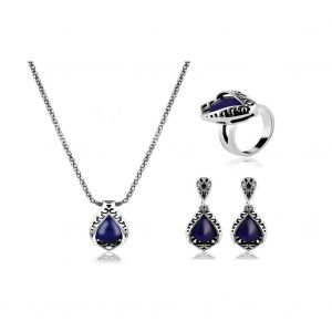 Mode Femme Mari&eacute;e Goutte D'eau Bijoux Ensembles Alliage Collier / Boucle D'oreille / Bague (Argent Antique) - Neuf