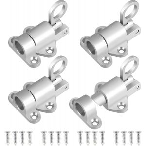 ChenQuanSarl-Verrou Porte Automatique 4 Pièces Loquet Ressort En Alliage D'Aluminium Verrouillage Sécurisé Pour Portes Coulissantes,Armoires & Placards Installation Rapide - Neuf