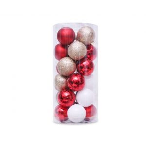 Lot de 24 boules de No&euml;l incassables de 4 cm pour d&eacute;coration de No&euml;l - Neuf