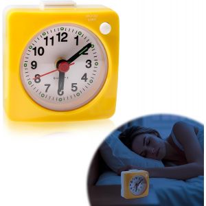 Petit Réveil De Voyage, Silencieux, Lumineux, Fonctionne À Piles, Analogique, Sans Tic-Tac, Avec Fonction Snooze, Mini Réveil Silencieux Pour Les Personnes Qui Dorment Lourd, Chambre À Coucher, Burea - Neuf