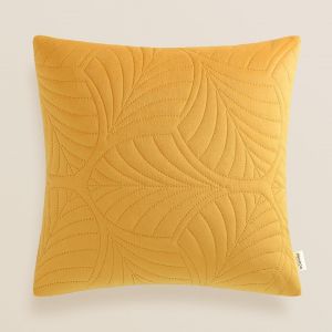 CAUC-Housse de Coussin Feel 45 x 45 cm Taie d'oreiller pour Coussins Canap&eacute; avec Fermeture &eacute;clair Invisible Velours Moutarde, 1 pi&egrave;ce - Neuf