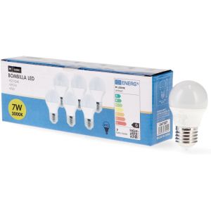 Kal-- Pack De 6, Ampoule Led E27 G45 7w, Lumière Chaude (3000k), Culot E27, 630 Lumen, Ip20, Ouverture Faisceau Lumineux 200°, Efficacité Énergétique Et Faible Consommation. Lm7606 - Neuf