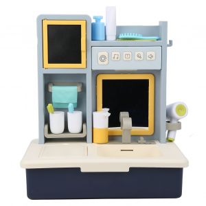 Lavabo, Jouet, Simulation De Salle De Bain, Jeu De Role, Musique Legere, Coiffeuse, Bleu - Neuf