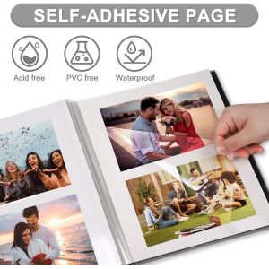 TIANYI-Album Photo Adhesif Vierge 28x27 CM Classeur Photo Livre Photo Personnalisable Scrapbook de Classe Mariage Livre D'or Enfant Bebe DIY Carte Postale, 40 Pages Orange - Neuf