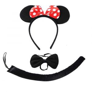 Les Oreilles De Souris, Minnie Souris Mini Oreilles, Arc En Rouge Avec Des Points Blancs, Bandeau Noir Avec La Souris - Neuf