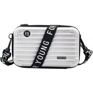 FuninCrea Sac &agrave; Bandouli&egrave;re pour Femme,Petit sac &agrave; Bandouli&egrave;re en PVC en Forme de Valise pour Smartphone - Neuf