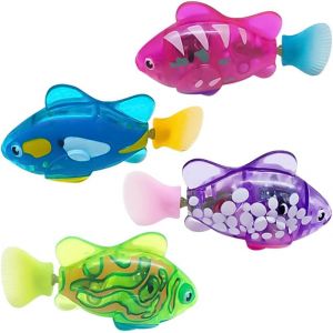 KAL-4 Pièces Robo Fish, Robot Fish Avec Lumière, Poisson Robot Fish Électrique, Poisson Bain, Poisson Jouet Enfant Electronique, Nageur Réutilisable Pour Enfants - Neuf