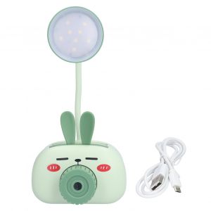 Hjlian Lampe De Bureau Pliable A Led, Multifonction, Motif Animal De Dessin Anime, Porte-Stylo Et Taille-Crayon, Pour La Maison Et Le Bureau, Vert - Neuf
