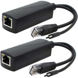 ASFASFq-ANVISION 2-Pack Gigabit PoE Splitter, Adaptateur Ethernet USB Micro 48V à 5V 2,4 A, Fonctionne avec Raspberry Pi 3B +, caméra IP et Plus - Neuf