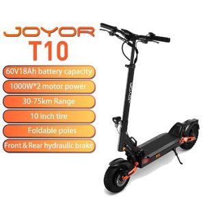 Trottinette Électrique Joyor T10 - Double Moteur 1000 W, Autonomie 75 Km - Neuf