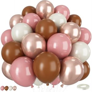 AYUHR-Lot de 50 ballons en latex style bohème rétro pour fête prénatale, mariage, fête prénuptiale - 30,5 cm - ballons rétro orange pastel, beige, champagne, doré, blanc ivoire - Neuf