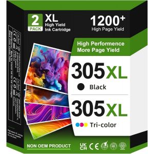 305XL Ink Cartridges Compatible with HP 305 XL Black and Colour Ink for HP 305, 305 XL Ink for HP Deskjet 2820e 2810e 2700 2720e 2710e 2722e Plus 4120e 4220e Envy 6032e 6000 Pro 6430e - Neuf