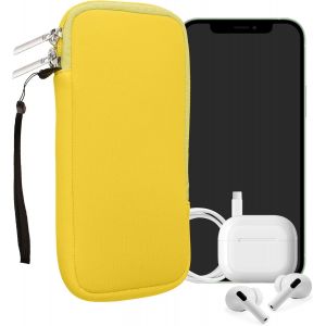 KAL-Housse Universelle Smartphone - Pochette De Protection 17,2 X 8,4 Cm Pour Téléphone Portable Xl - 6,7/6,8"" En Néoprène Jaune Fluo - Neuf