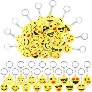 ERYI-60 Pièces Lot Porte Clé Enfants, Emoticône Porte Clef Pour Noël Etc Décoration Pour La De Fête Pour Petit Cadeau Anniversaire Merci - Neuf