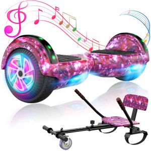Hoverboard 6,5" + Hoverkart Ensemble Violet, Autonomie 7-8km, Moteur 160w, Bluetooth, Éclairage Led, Idéal Pour Enfants - Neuf