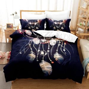 Housse De Couette Ensemble De Literie Th&iquest;&iquest;Me Dreamcatcher Housse De Couette, Respirantes, Infroissables Et Faciles &iquest;&iquest; Nettoyer % Polyester Microfibre (D - Neuf