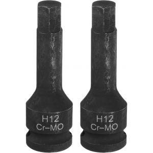 ERYI-2Pcs Douilles À Choc Hexagonales H12 (12Mm) 1/2" Entraînement Cr-Mo Acier Hexagonale Allonger Adaptateur De Douille De Tournevis Pour Clés À Cliquet Électriques Fixation Des Vis - Neuf