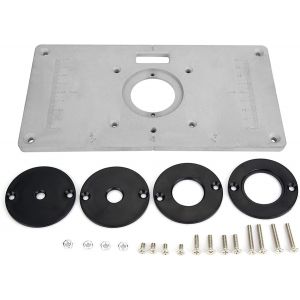 KAL-Plaque D'Insertion De Table 235Mm X 120Mm X 8Mm Aluminium Travail Du Bois Bricolage Routeur Table Plaque D'Insertion Et Anneau Pour Bancs De Travail Du Bois - Neuf