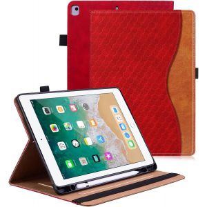 Kal-Coque Pour Ipad 9.7 Pouces 2018/2017 (Ipad 6e/5e Génération) Housse Cuir Pu [Réveil/Veille Automatique] Etui De Protection Avec Support Fonction Pour Ipad Air 2/Air 1, Rouge - Neuf