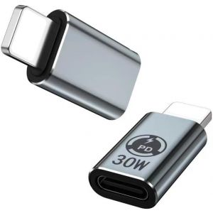 KALANKA-Adaptateur USB C vers Lightning,c&acirc;ble USB C, supporte 27W PD, et la synchronisation des donn&eacute;es Compatible avec Lightning(ne Convient Pas pour Une Utilisation avec des &eacute;couteurs) - Neuf