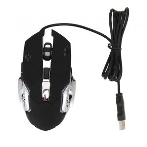 Souris de jeu filaire Souris d'ordinateur optique USB avec rétroéclairage RVB 4 DPI réglables jusqu'à 3600 Souris silencieuse pour ordinateur portable pour Windows 7 8 10 XP Noir - Neuf
