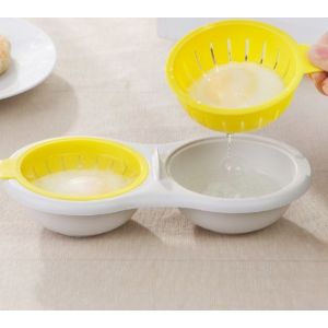 Cuiseur à ?ufs égoutté, cuiseur à ?ufs pour micro-ondes, propriétés antiadhésives, coquetier pour micro-ondes, cuiseur à ?ufs double, ustensiles de cuisine, sans BPA - Neuf