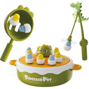 PLAY-Jeu De Soci&eacute;t&eacute; Dinosaure Pour Enfants &Agrave; Partir De 2, 3, 4, 5, 6 Ans, Poissons, P&ecirc;che Avec 1 Jeu De P&ecirc;che Pour Enfants, Musique Et Jouet &Eacute;ducatif - Neuf