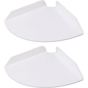 Étagères D'angle Flottantes Murales, 2 Pièces, Quart de Rond Suspendu, pour Chambres à Coucher, Salons, Salle de Douche (Blanc) - Neuf