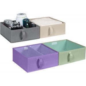 Lot de 4 organiseurs de rangement extra larges pour v&ecirc;tements,jeans,pantalons,pulls,t-shirts,pulls,sous-v&ecirc;tements,en maille - Neuf