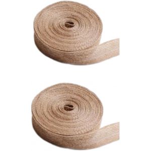 Kal-10m Ruban Toile De Jute, 2 Cm Largeur Toile De Jute Rouleau, Rouleau En Jute Naturelle Pour D&eacute;coration De Mariage No&euml;l Bricolage(2 Rouleaux) - Neuf