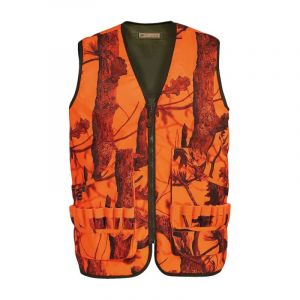 Gilet R&eacute;versible Savane Polyester Coton Kaki Orange M &Agrave; 4xl - Neuf
