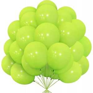Kalanka-Ballons Vert Lime, Paquet De 30 Ballons Vert Mat Latex 12 Pouces 30,5 Cm Ballon Avec Blanc Ruban Pour Filles Femmes Garçons Fête D'anniversaire Baptême Mariage Baby Shower Safari Mariée Décor - Neuf