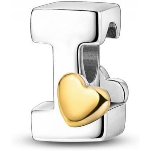 Kalanka-Femmes 925 Pendentif En Argent Pour Bracelets Charms Compatible Avec Les Bracelets Europ&eacute;ens Pour Les Femmes Filles Fit Bracelets Pandora Hypoallerg&eacute;nique 26 Perles De Lettres De Coeur - Neuf