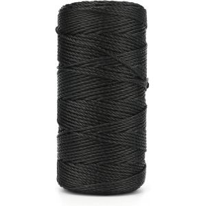 Corde En Nylon 2mm,130 Mètres Nylon Perles Fil Ficelle,36 Plis Fil De Nylon Noir,Pour Jardinage,Bricolage,Emballage Cadeau - Neuf