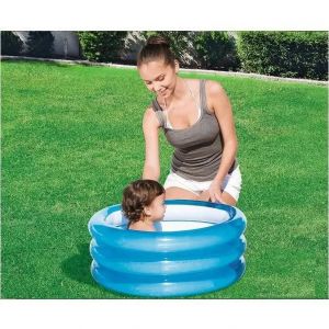 Piscine Ronde Gonflable Enfant Bébé Jouet À La Maison Baignoire Gonflable Bébé Piscine Enfant Petit 3 Boudins 70*30 Cm - Neuf