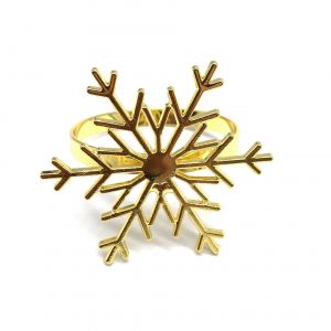 Lot De 12 Ronds De Serviette De Noël En Forme De Flocon De Neige Pour Hôtel - Neuf