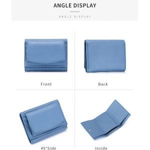 TZF-Portefeuille Femme Petit avec Porte-Monnaie Mini Portefeuille en Cuir V&eacute;ritable avec Porte-Carte de Cr&eacute;dit Blocage RFID pour Femme Fille - Vin Rouge - Neuf