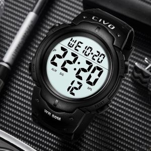 Eryi-Montre Homme Sport Militaire Étanche Montre Digitale Chronomètre Alarme Lumière Led Montres Bracelet Hommes Numerique Mode Grand Cadran - Neuf