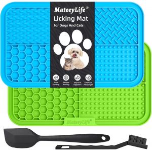 Tapis Gamelle Antidérapant Pour Chien Chat Avec Ventouses-2 Pack-Tapis Anti-Anxiété Et Léchage-Tapis Mangeoire Anti-Ennui Pour Nourriture Humide/Sèche - Neuf