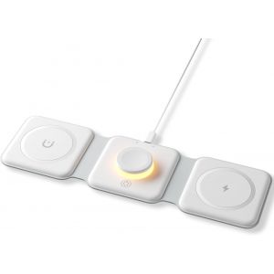 anw-Chargeur Sans Fil Station De Charge Qi 3 En 1, Station De Charge Inductive Pliable Pour Casque Sans Fil, Apple Watch Série Se/8/7/6/5/4/3/2 Et Iphone 14/13/12/Pro/Max/X/Xs/Xr/8/8Plus (Blanc) - Neuf