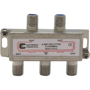 Splitter Satellite 4 Voies, partiteur d'antenne avec connecteur EFFE, r&eacute;partiteur antenne, Distributeur de Signal TV, fr&eacute;quence de 5 &agrave; 2400 MHz, fabriqu&eacute; en P.R.C. - Neuf