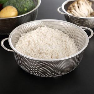 Égouttoir À Riz En Acier Inoxydable Avec Mini Trous, Il Permet D'égoutter Les Spaghettis, Le Riz, Les Légumes Et Les Fruits - C 22,5 Cm - Neuf