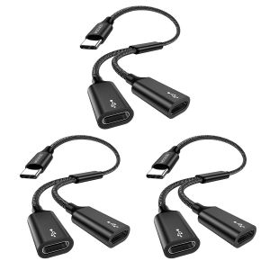 ERYI-Câble Répartiteur Usb C, Adaptateur Usb C Y (Pas Pour Moniteur), Câble Séparateur Type C Mâle Vers 2 Type C Femelle, Hub Double Port Usb C Pour Ordinateur Portable, Macbook Air, Iphone 15/16 - Neuf