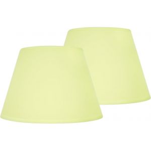 Lot De 2 Abat-Jours E14/E27 Pour Lampe De Table Applique Murale,Lustre,Abat-Jour En Cristal,10 Cm (Haut) X 14 Cm (Hauteur) X 16 Cm (Bas),Linen - Neuf