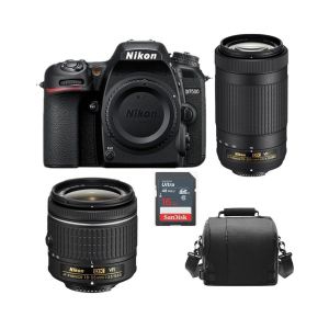NIKON D7500 reflex 20.9 mpix KIT AF-P 18-55MM F3.5-5.6G VR + objectif AF-P 70-300MM F4.5-6.3 ED VR DX (20062) + Sac + SD 16 Go - Neuf