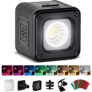 HUBI-Lampe Vidéo À Led,Kit D'Éclairage Portable Étanche,Mini Cube Avec 8 Filtres De Couleur,Lampe De Photographie À Remplissage Variable 5600K Cri95-3405 - Neuf