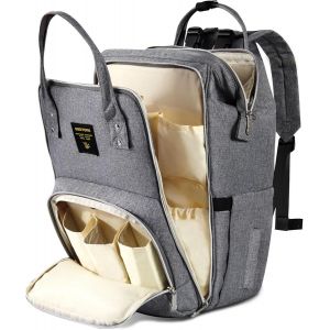 Ytseazn-Sac À Dos À Langer Pour Bébé,Sac À Dos De Voyage De Grande Capacité Avec Matelas À Langer Portable Pour Mamans Et Papas,Gris,Large,Sacs À Dos De Voyage - Neuf