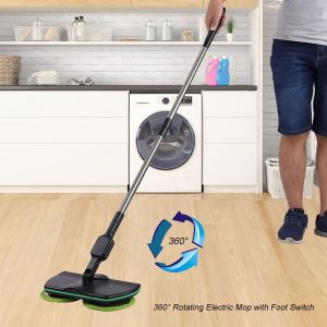 HJLIAN Balai electrique rotatif a 360¡ã avec pedale pour le nettoyage, le polissage, le cirage, AC 110 220 V (prise americaine) - Neuf